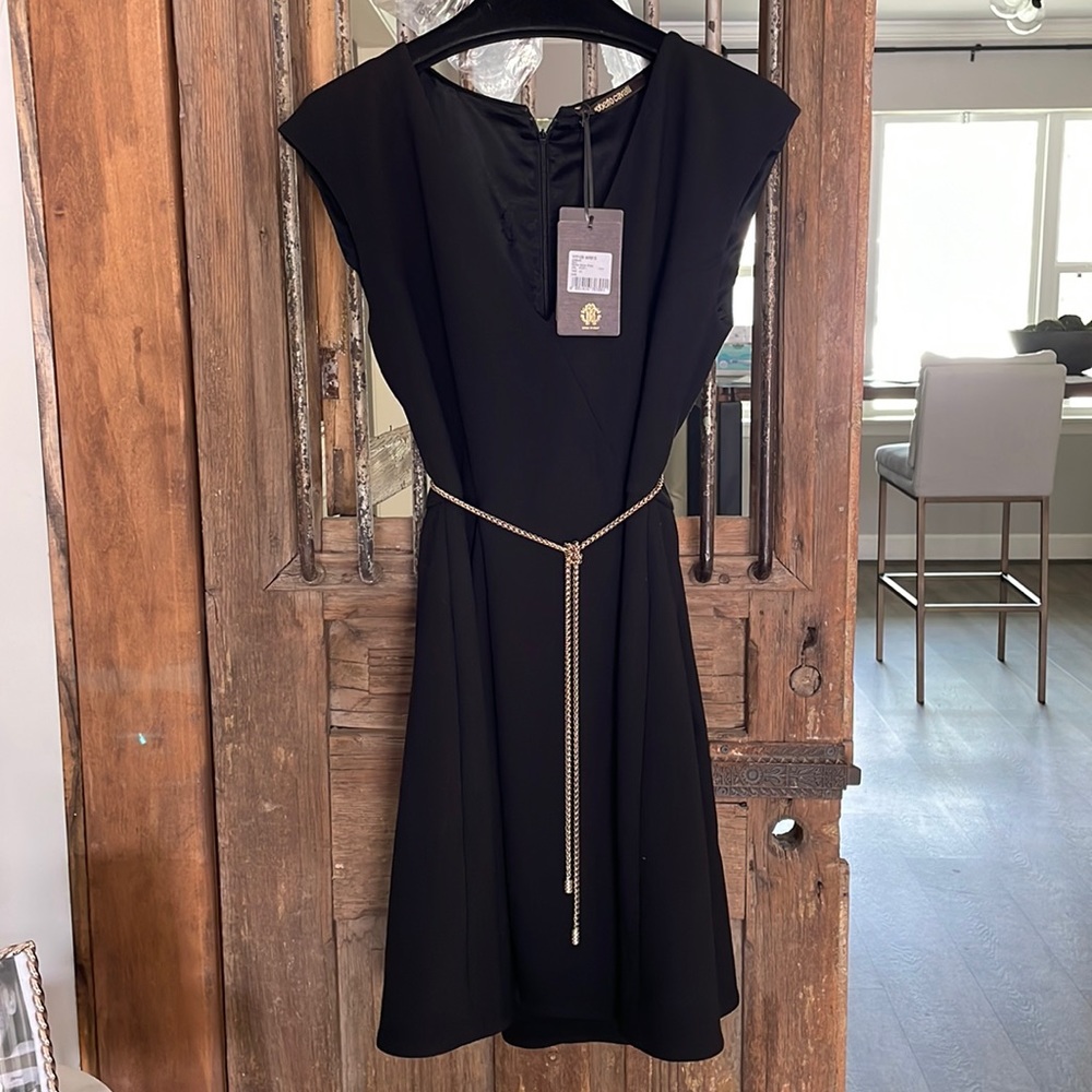 NWT $1755 Roberto Cavalli Black Woven Dress SZ 40